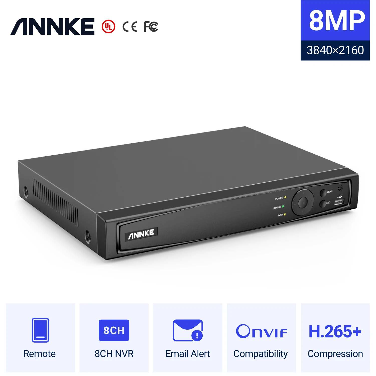 Tanio ANNKE 4K POE wideorejestrator 8CH 8MP H.265 NVR dla sklep