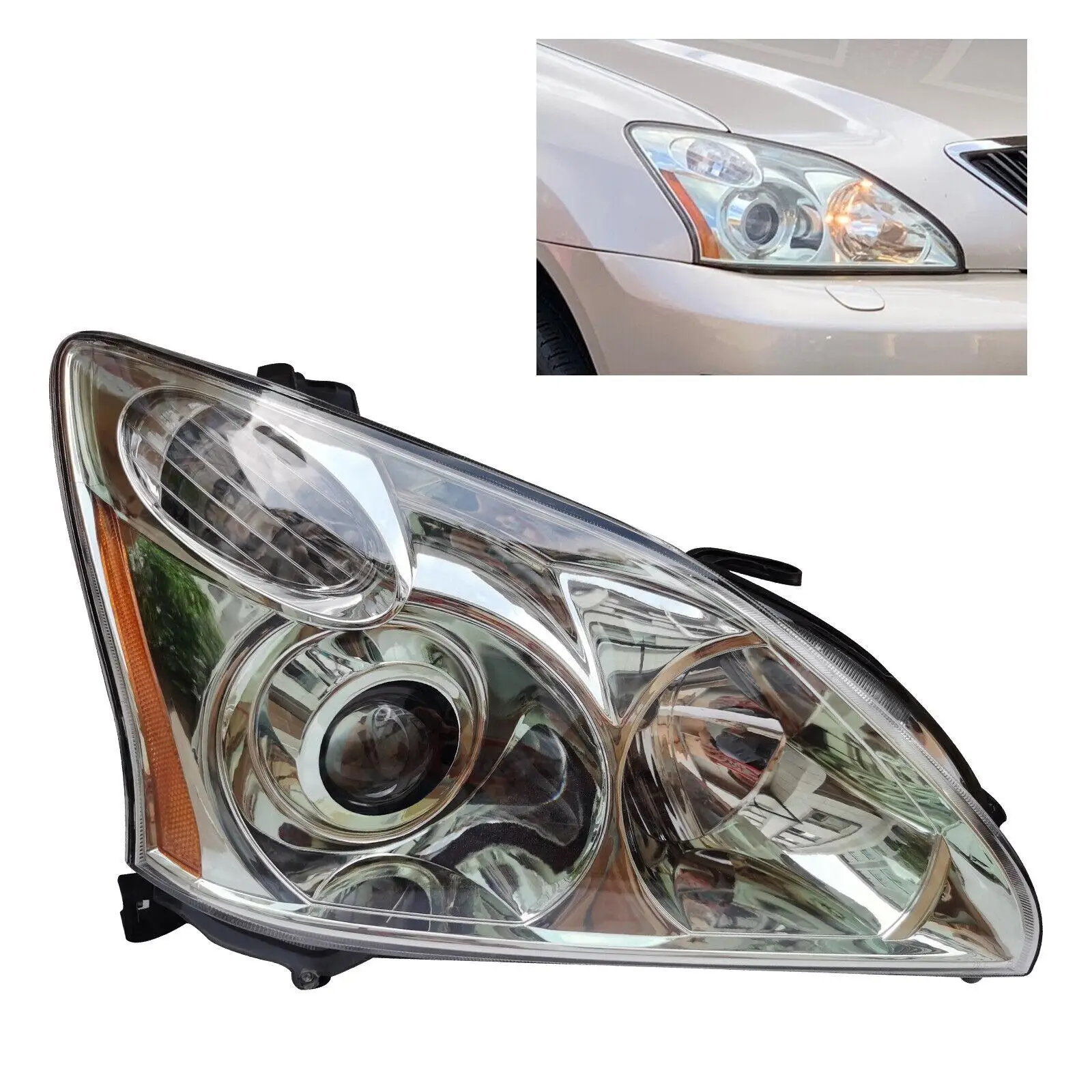 

Right Passenger Side Halogen HID Headlight Headlamp for Lexus RX330 RX350 RX400h 2004-2009 3.3L 3.5L 811100E010 LX2503135