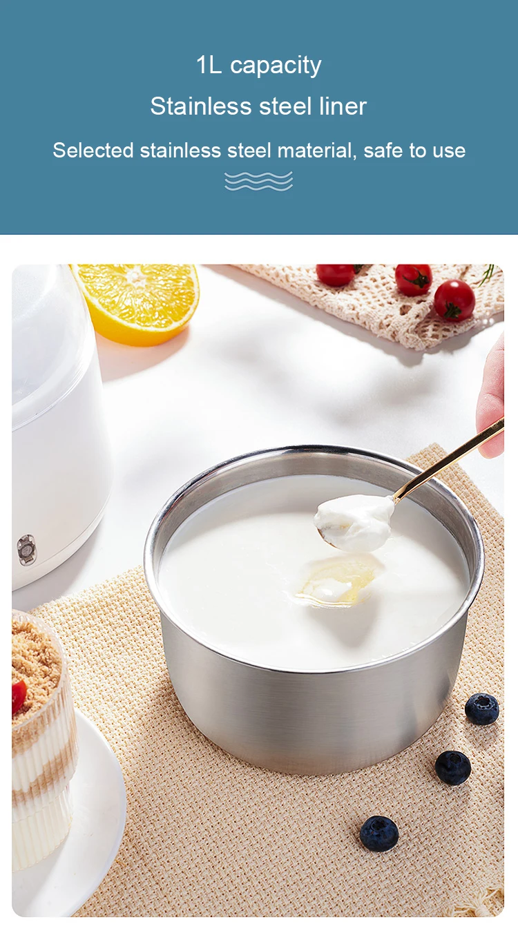 DMWD Multifunctional Mini Yogurt Maker 1L Stainless Steel Liner Leben Ferment Machine Automatic Natto Rice Wine DIY Yogurt Tools 3