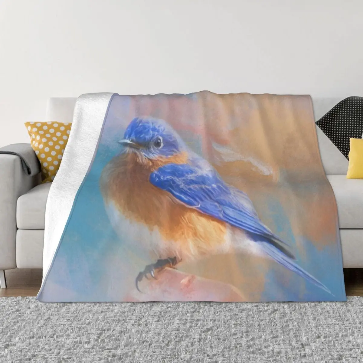 

Eastern Bluebird Throw Blanket Fluffy Shaggy Hairys Blankets