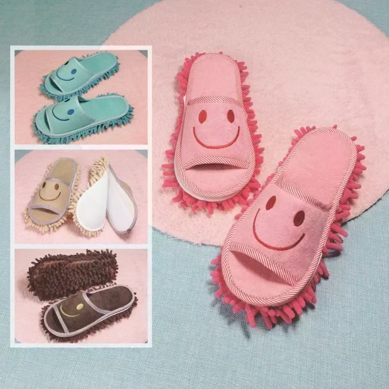 Microfibre Mop Slippers Cleaning Slippers No Hair Loss Floor Cleaning Washable Sole Removable Convenient Mop Multi-functional Lazy Floor Shoes