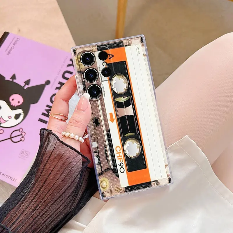 Vintage Cassette Tape Design Clear Phone Case Cover