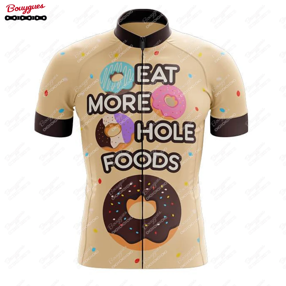 thumbnail image 1 of Maillot de ciclismo Donut Give Up para hombre, manga corta, reflectante, para ciclismo de montaña, para descenso, equipo profesional, novedad de verano, 1 of 5