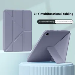 Y - Fold Leather Stand Tablet Case with Enhanced Features - Tab A9 8.7 2023 (Purple)