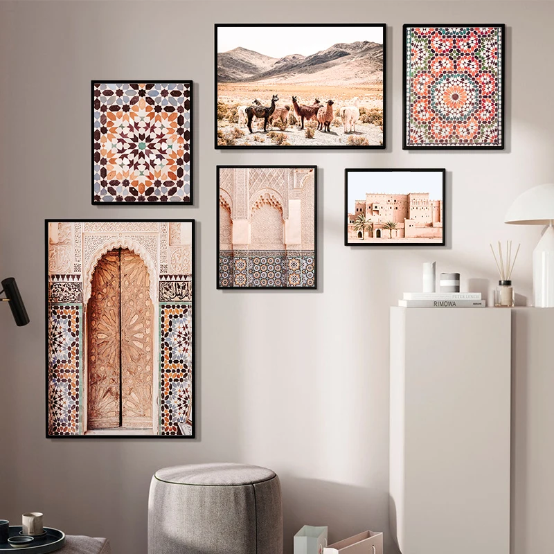 Moroccan-Wall-Art-Canvas-Print-Marrakesh-Architecture-Poster-Boho-Wall ...