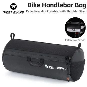 WEST BIKING Borsa da manubrio riflettente per bicicletta Borse a tracolla portatili multiuso per ciclismo MTB bici da strada scooter telaio tubo