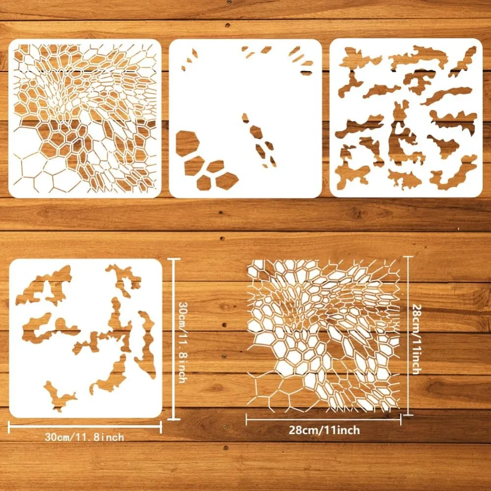 Pochoirs De Peinture Camouflage Réutilisables De 30,5 Cm Pour Peinture En Aérosol, Toile, Papier, Tissu, Sol, Mur, Carrelage