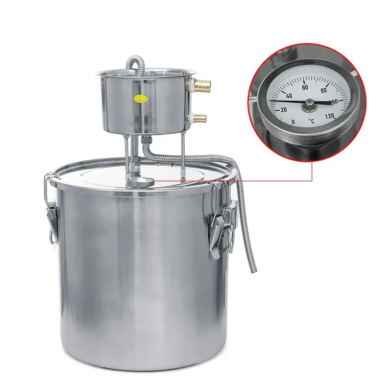 6L 22L 35L Home Brew Moonshine Distiller Copper Alcohol Distillery Stainless Boiler for Water Essential Oil Brew Kit