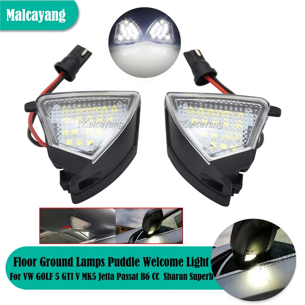 1Pair Led Puddle Lamp Sotto Specchietto Retrovisore Laterale Per Volkswagen Eos Rabbit Golf 5 Plus Gti Mkv Accessori Auto