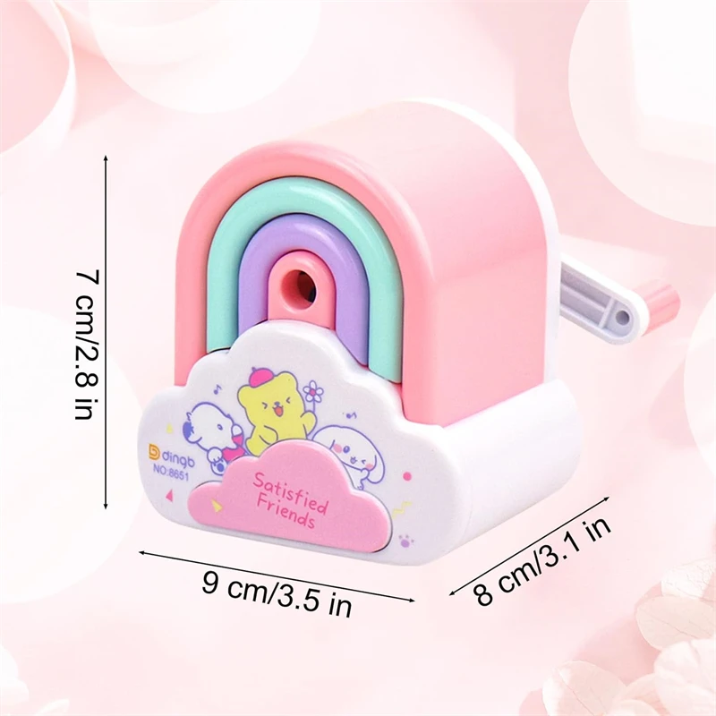 2 PCS Cute Pencil Manual Sharpener Kawaii Fun Rainbow Sharpener Small  Handheld Cartoon Pencil Sharpener for Kids Boys Girls - AliExpress