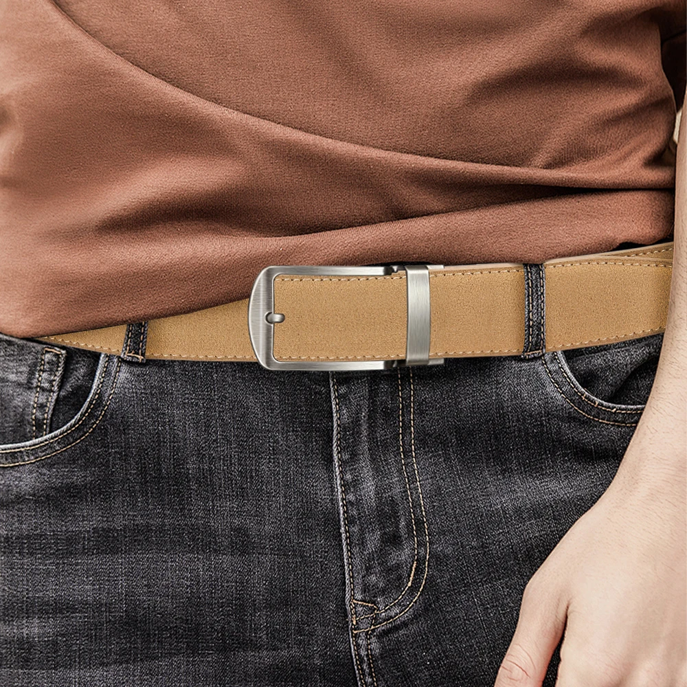 Men's Stylish PU Leather Automatic Buckle Belt