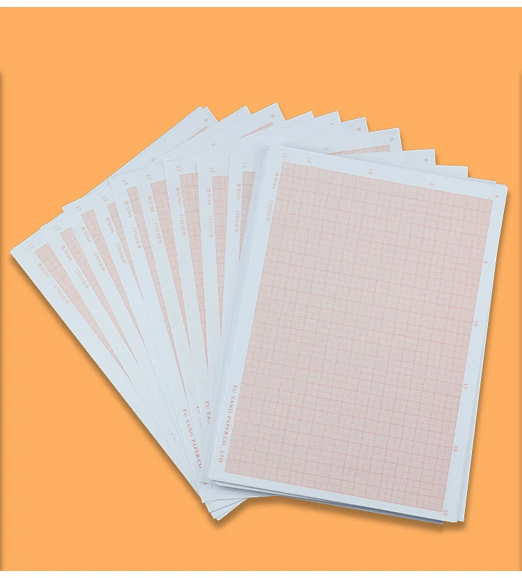 A4 Rechen- und Grafikpapier, Logarithmisches Standard-Koordinatenpapier, Orange Gitterpapier, K-Linien-Zeichenpapier für Entwürfe und Design – Detail 6