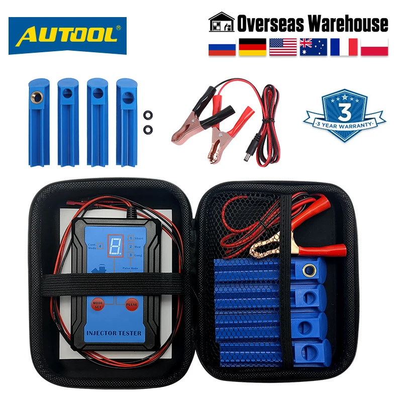 Limpiador de inyector de combustible, 4 modos de pulso, 4 cables de prueba, Kit de herramientas de limpieza DIY, adaptador de limpiador al ras de inyector de limpieza de combustible para coche