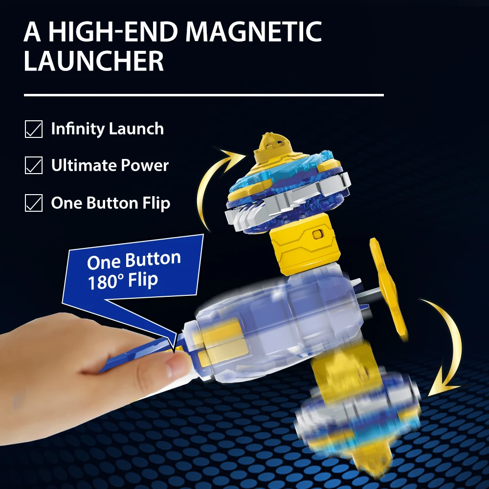 Infinity Nado 5 Deluxe Advanced Series Non Stop Battle Set Metal Gyro Spinning Top With Magnetic Launcher Anime Kid Toy spinning top toy beyblade toys battle top toy battle tops bey launcher beyblades burst gyro