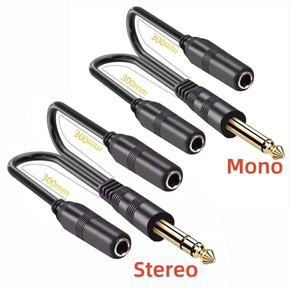 6.5mm TRS to Dual 6.5mm Jack Audio Splitter 1-in 2-Out Y-Cable Audio Adapter Plu