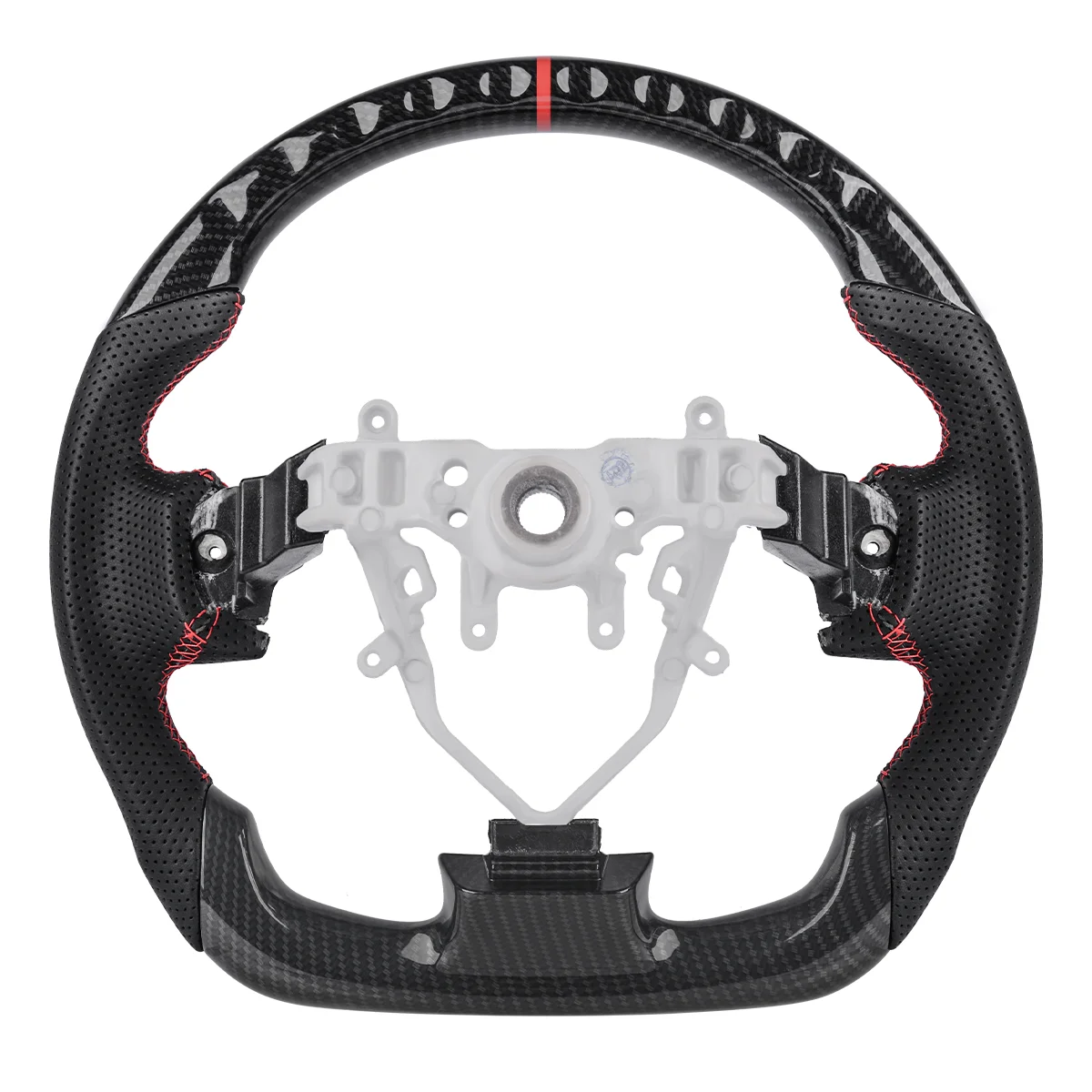 스바루 WRX 2008 2009 2010 2011 2012 2013 2014 탄소 섬유 룩 스티어링 휠 Nappa Preforated Leather Racing Wheel