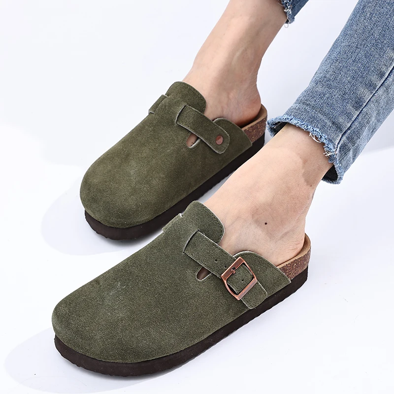 Suede Clogs Shoes Outdoor Platform Nonslip Beach Slippers