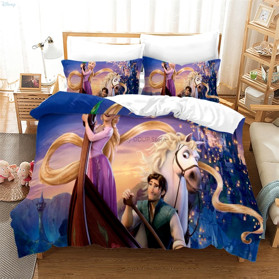 Hot Cartoon Disney Princess 3d Bedding Set Popular Mermaid Snow White Character Bed Linen Bedclothes Twin full Queen King Size 