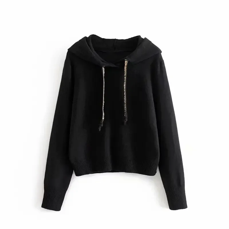 Future Time Autumn New Knitted Pullover Women Thick Loose Long Sleeve Short Women Hoodies Oversize Ladies Warm Sweatershirts