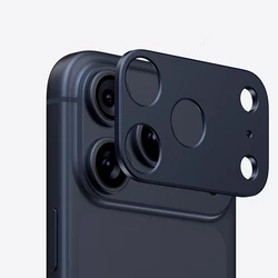 Aluminum Metal Rear Camera Lens Protector with Enhanced Screen Protection and Lens Ring Film - 17Promax (Blue)