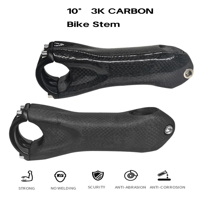 Ultra-Light Carbon Fiber Bicycle Stem, ±10° Angle, 80-130mm Length, 31.8mm Handlebar Clamp