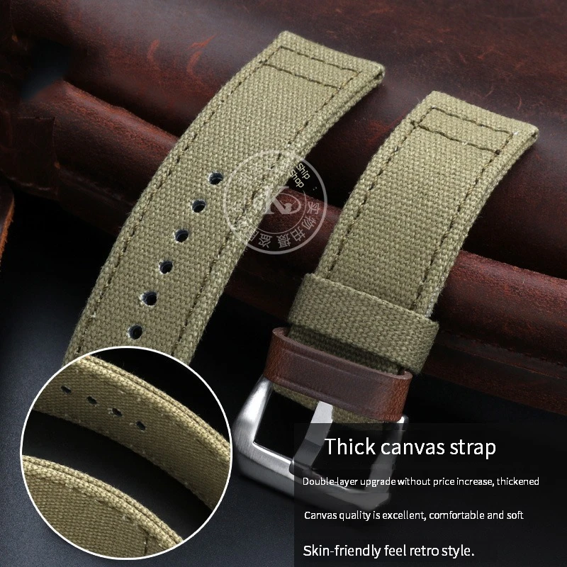 Luxury 24mm High-Quality Nylon Fabric Watch Band for Men – Premium Canvas Strap