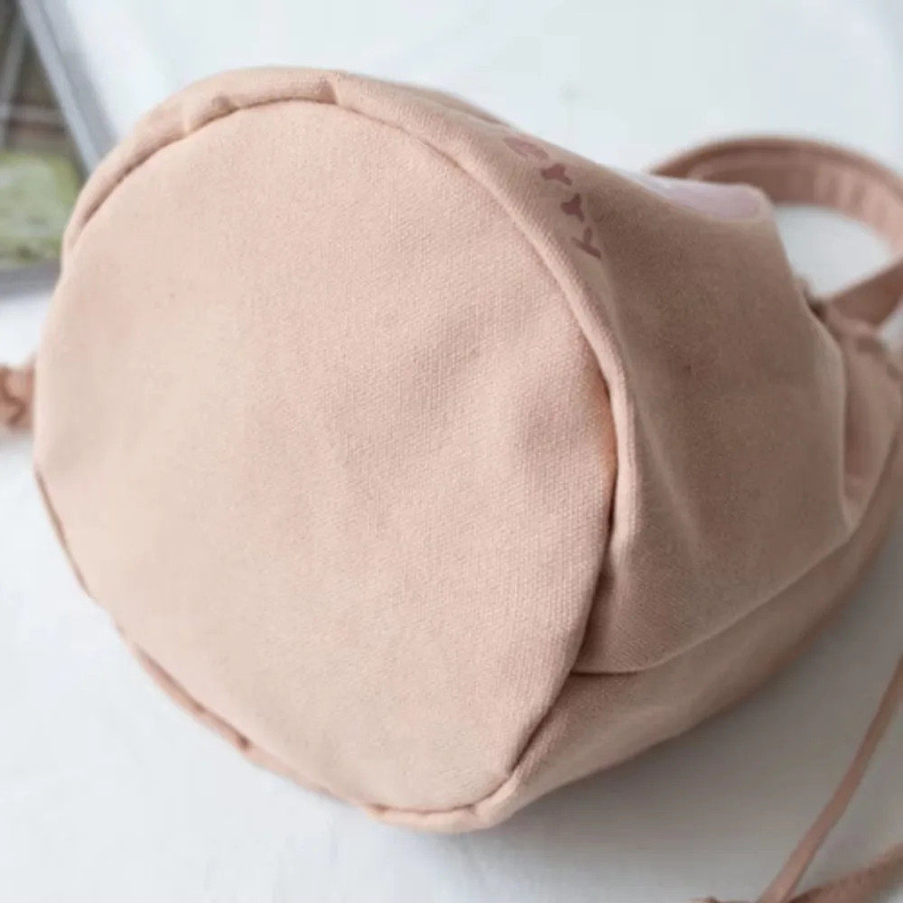 2023 Mini Canvas Drawstring Bag Female Cartoon Strawberry Handbag Bucket Bag Lunch Box Small Cloth Bag Women Tote Food Bags