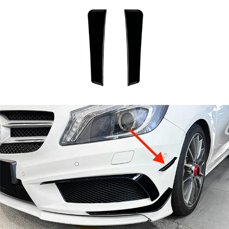 메르세데스-벤츠 A 클래스 W176 AMG 2013-2015 B 용 자동차 앞 범퍼 스플리터 스포일러 안개 램프 사이드 스포일러 트림