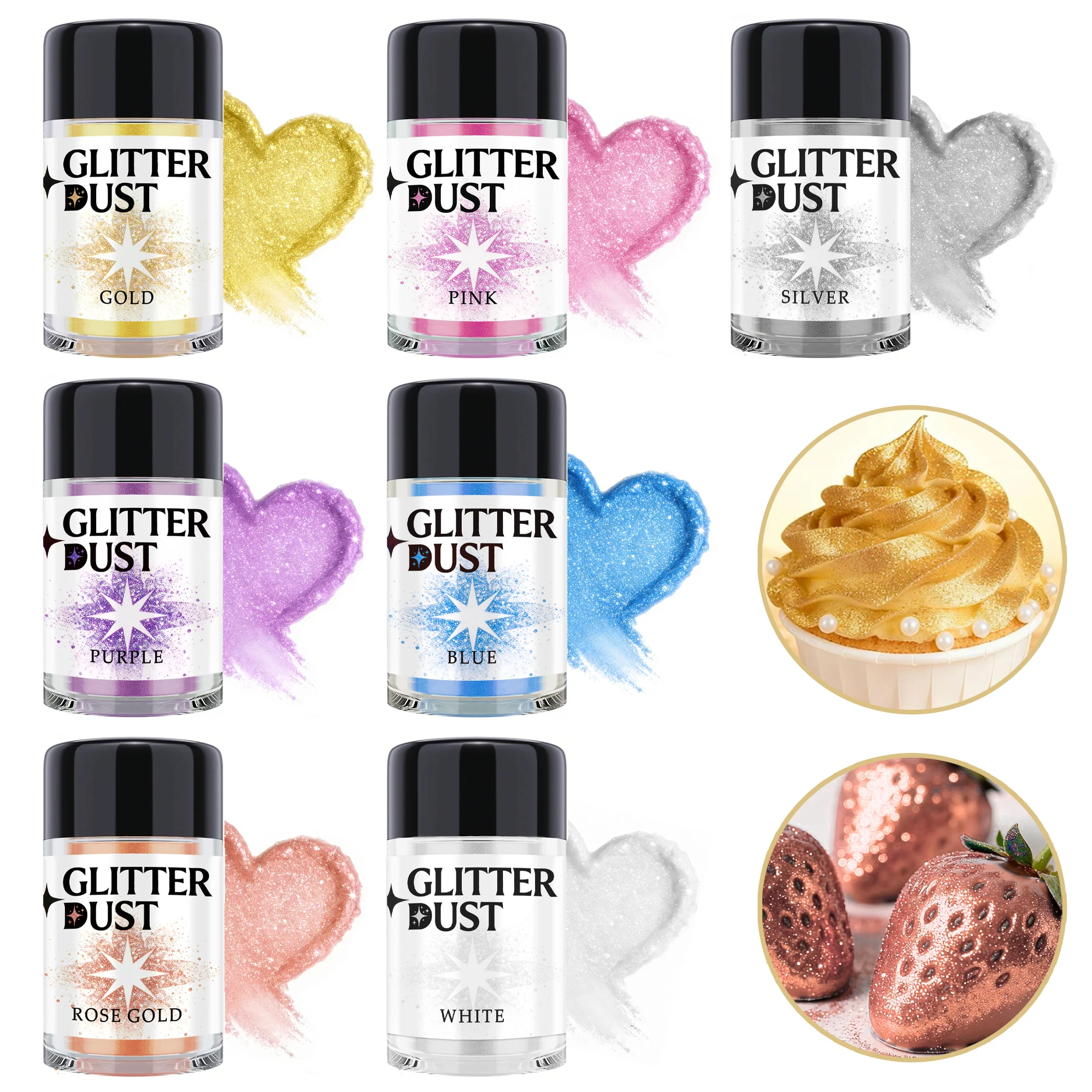 Luster Dust Metallic Glitter for Decorating and Baking