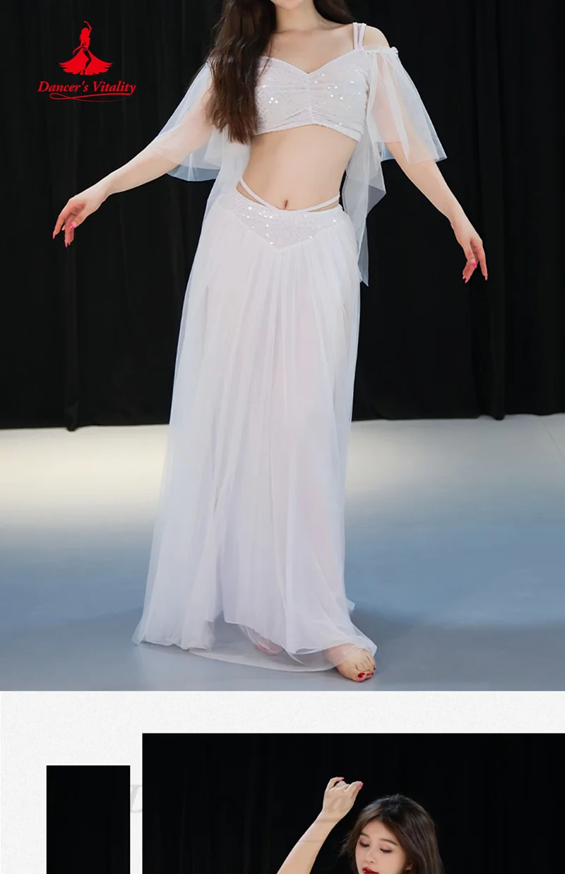 BellyDance Practice Clothes for Women Advanced Sequin Mesh Set Belly Dancer Training Professional Clothing Oriental Dance Outfit S14e434ff1a944a2fa40643d89cf110baF