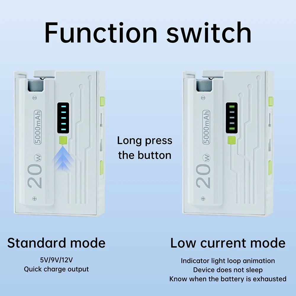 Fast Charging Dual Mode 21700 Battery Case with Low Current Support and Cable