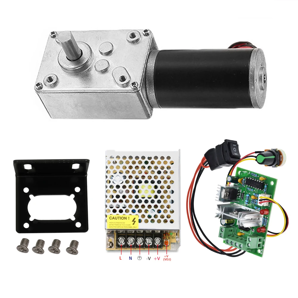 

31ZY Reduction Motor DC 12V/24V 70kg.cm Large Torque High Power Worm Gear Motor Motor Rotating Table Door Self-lock 7rpm-470rpm