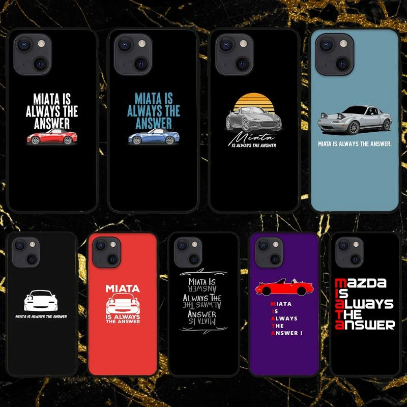 iphone 11 Pro Max wallet case Miata is always the answer Phone Case For iPhone 11 12 Mini 13 Pro XS Max X 8 7 6s Plus 5 SE XR Shell iphone 11 Pro Max leather case