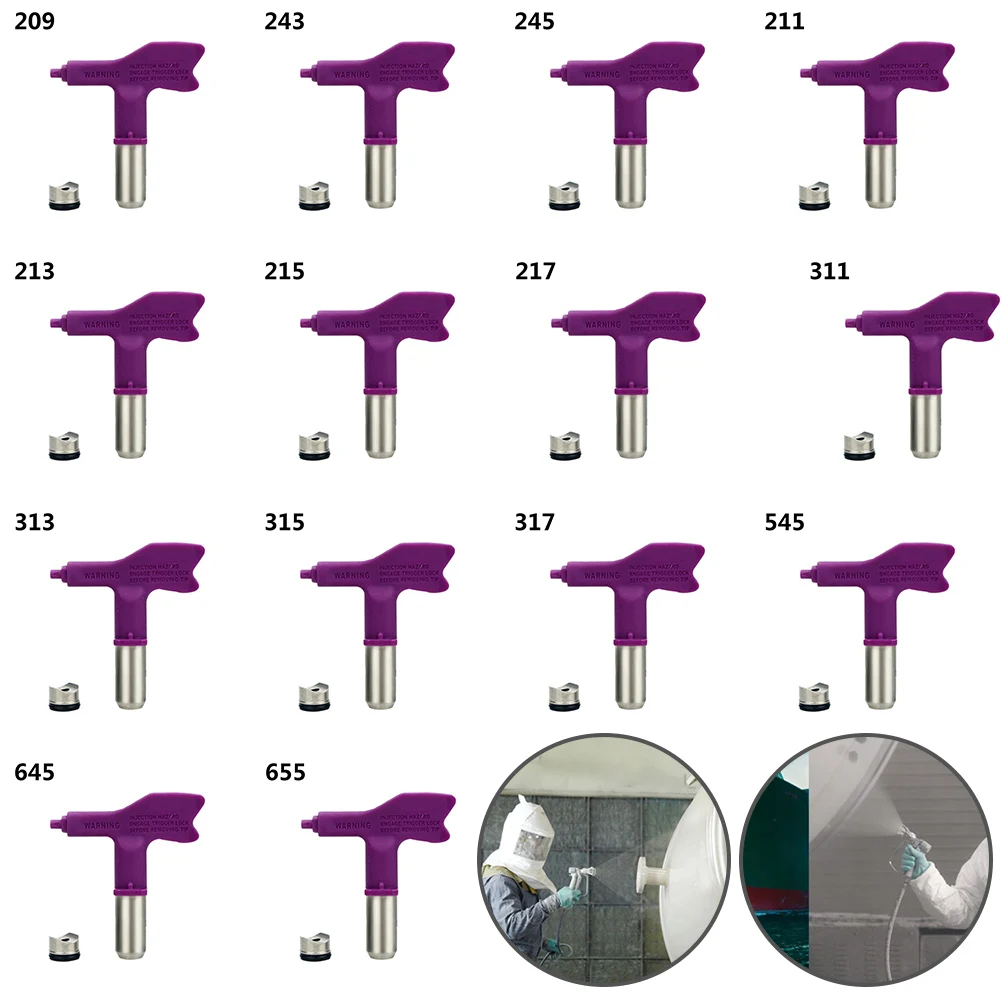 

1pc Airless Spray Tip Fine Finish Nozzle Wide Range Of Sizes 209 -655 Paint Sprayer Purple Tungsten Steel Spraying Paint Tip