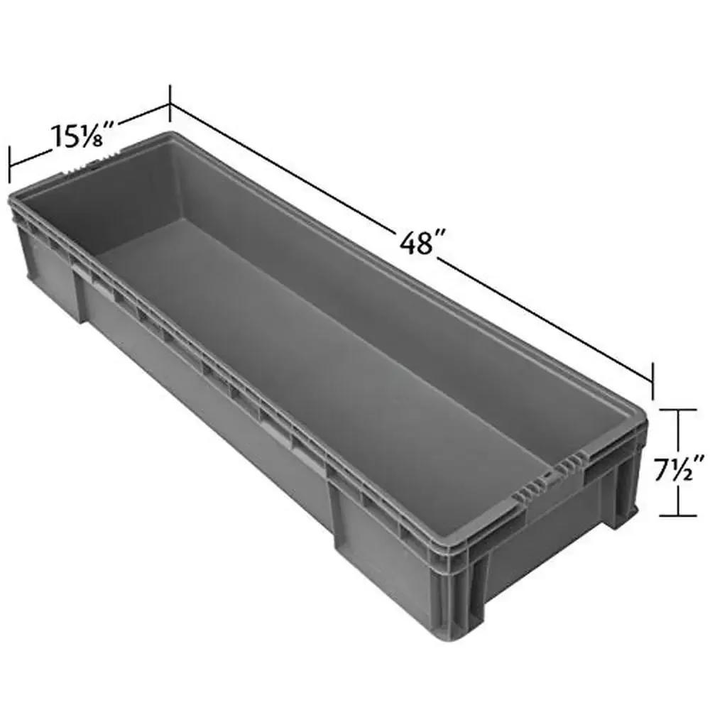 48"x15"x7.5" Plastic Storage Container Tote RVs Garages and Hydroponic Gardening Stackable and Easy to Clean Made in USA 5