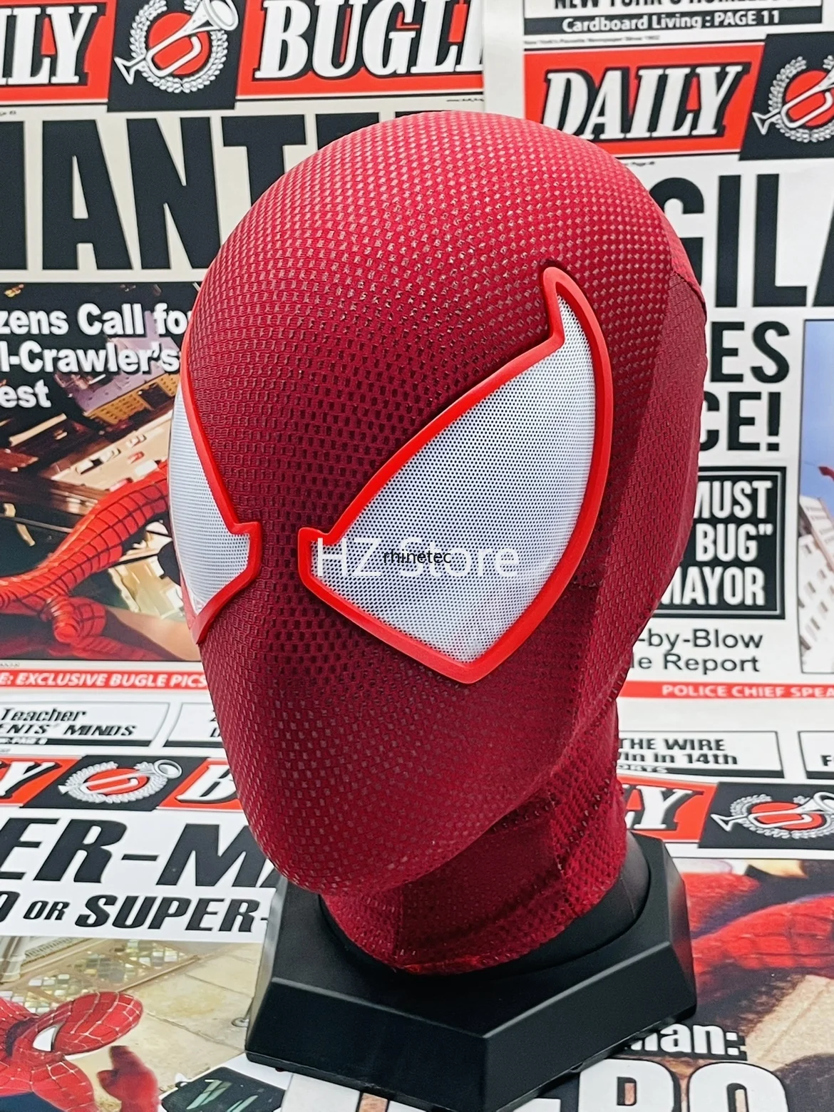 Marvel Scarlet Spiderman Mask with Faceshell Spider-Man 1:1 3D Version Handmade Screen Printing Halloween Cosplay Masks Replica