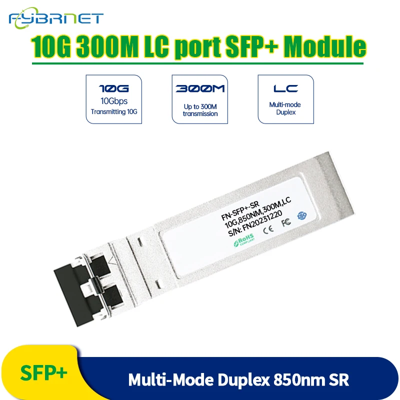 10G SR SFP+ Module Multi Mode Duplex LC 850nm 300m Fibra SFP Transceiver Module Compatible with  Cisco/Mikrotik/H3C Fiber Switch