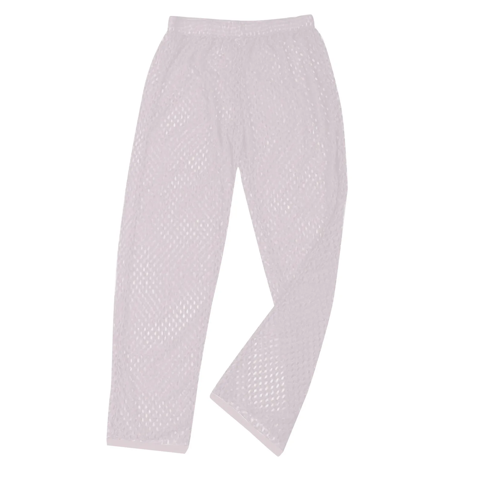 Mens Hollow Long Trousers Mesh Pants Loose Transparent Breathable Elastic Light Pant men pants