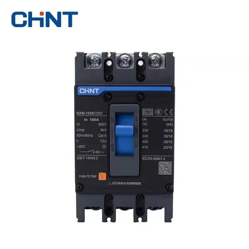 Chint-interruptor Moldado do Case Série 3p 4p Mccb Nxm Ezc100 Nsx100 Nsx100f Ezc100f Ezc100f Ezc100h 100a 125a 250a 630a