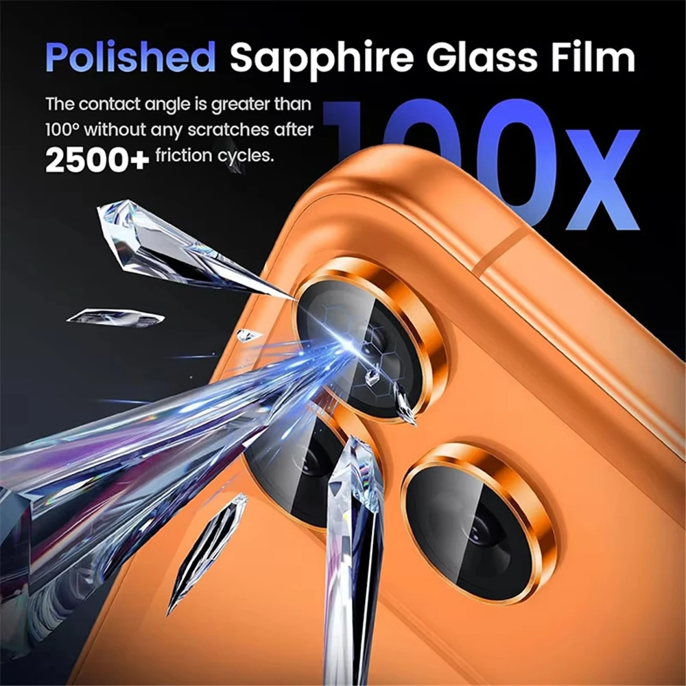 Premium Metal Camera Lens Protector with Tempered Glass Film