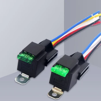 12V DC 4/5 핀 자동차 퓨즈 릴레이 30A, 정상 개방 릴레이 30A 퓨즈, 4 핀/5 핀 등받이 포함, 1 개