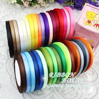 1/4″(25 yards/roll ) 6mm Single Face Satin Ribbon Wholesale packing wedding Christmas ribbons belt gift packing craft diy tape