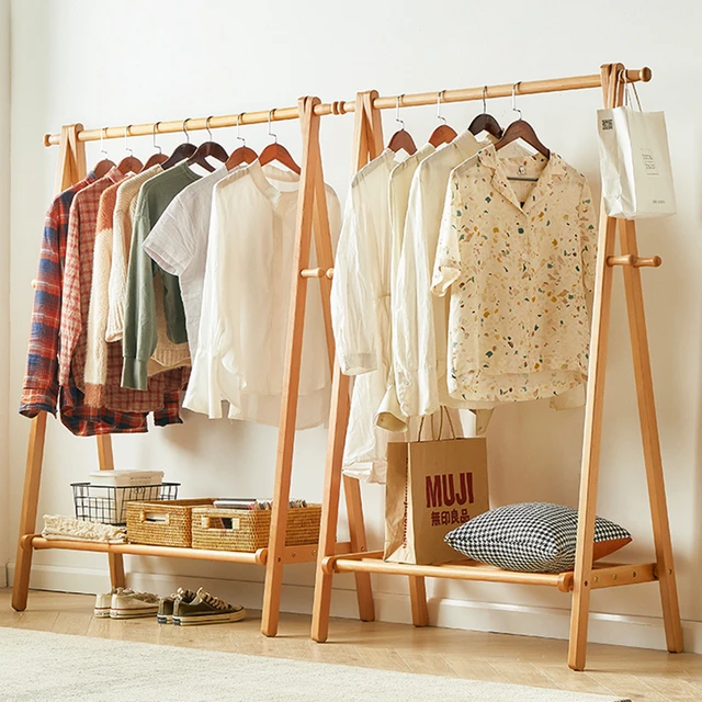 Modern Wooden Clothes Rack Minimalist Designe Nordic Coat Rack