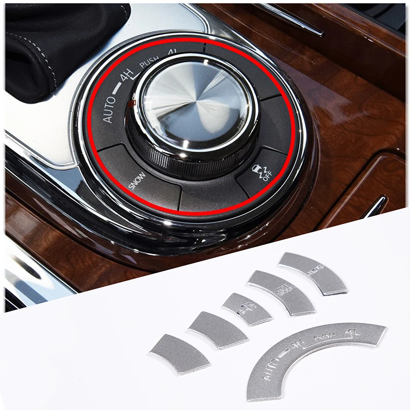 

For Infiniti QX80 2013-2021 Stainless Steel Silver Car Central Four Wheel Drive Mode Button Cover Trim Sticker Car Accessories