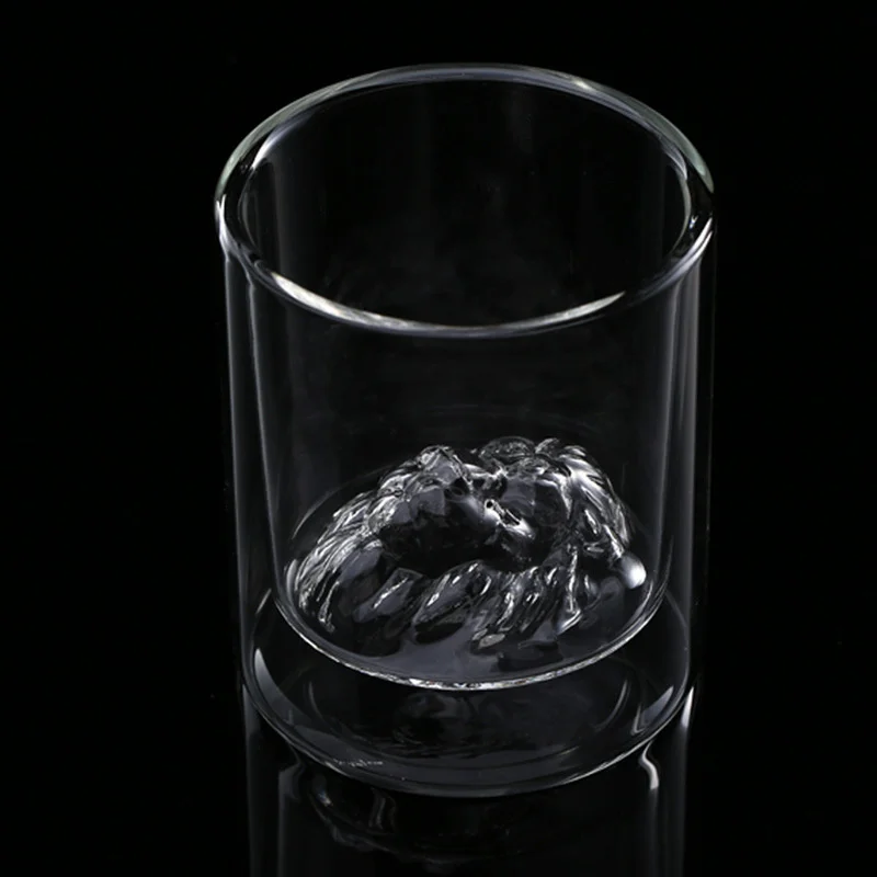 Mighty Male Lion Head Double Walled Whiskey Glass Creative Cocktail Cup Bar Wine Glasses Tumbler Drinkware Beer Mugs Barware