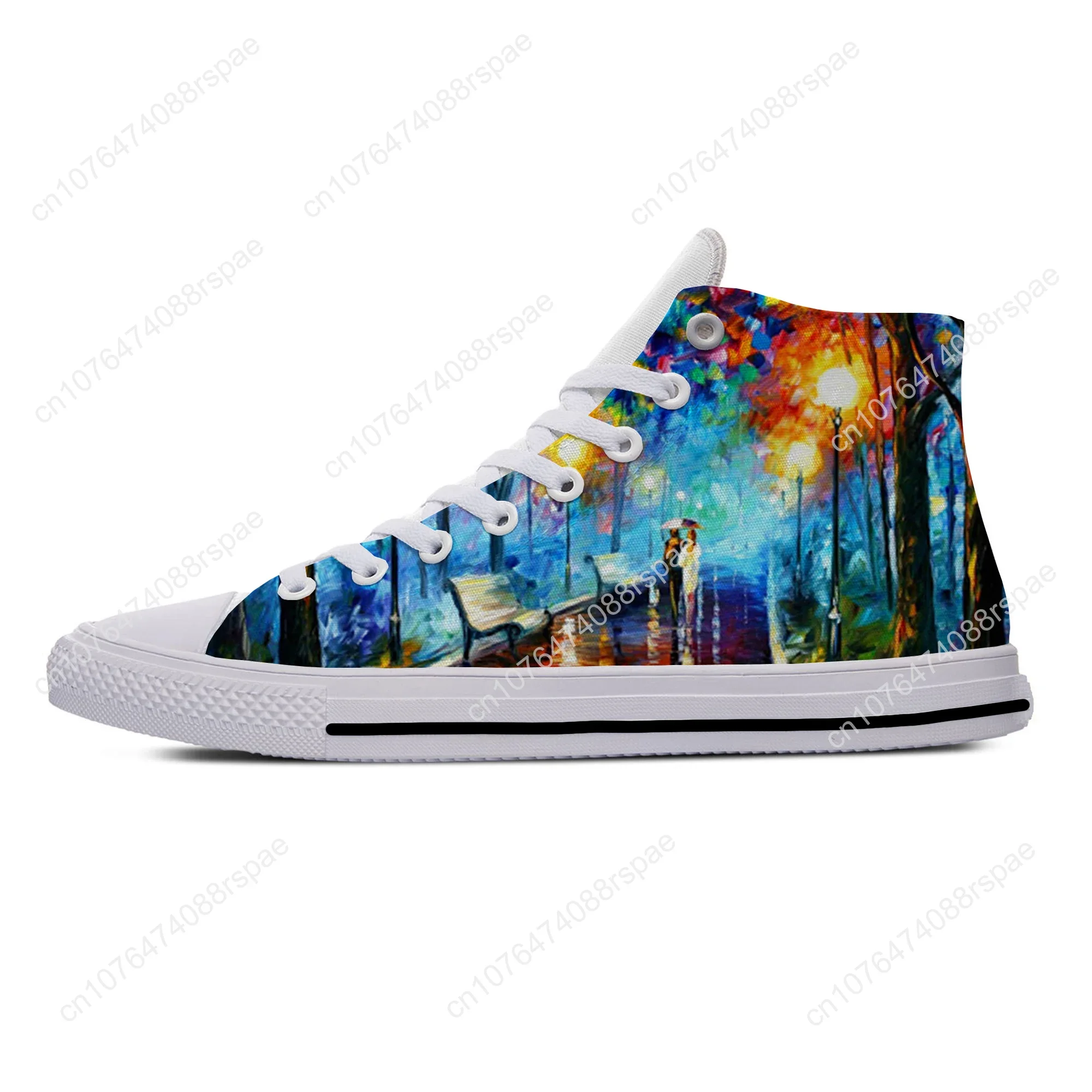 Van Gogh Oil Painting Aesthetic Starry Night Cool Casual Cloth Shoes High Top Lightweight Breathable 3D Print Men Women Sneakers