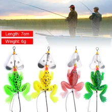 

High quality 1pc 9cm/6g Soft Fishing Lure Artificial Frog Frog Lure with Hook Soft Bait Fishing Bait Saltwater Freshwater Tackle