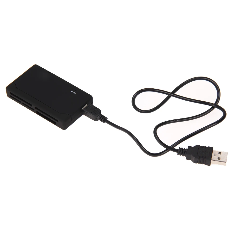블랙올인원 메모리 카드 리더기 USB 외장형 SD SDHC 미니 마이크로 M2 MMC XD CF
