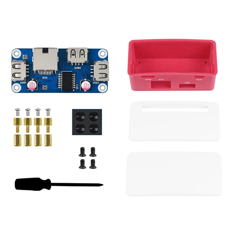 

Плата расширения для Raspberry Pi Zero/Zero W/Zero WH 4B/3B +/3A +/2B USB2.0 RJ45