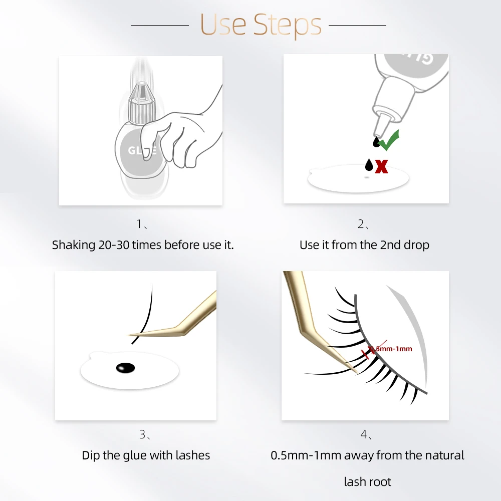 NAGARAKU Eyelashes Makeup 3 Different Glue for Lashes Eyelash Glue Low Fume Slightly Irritant Adhesive 4